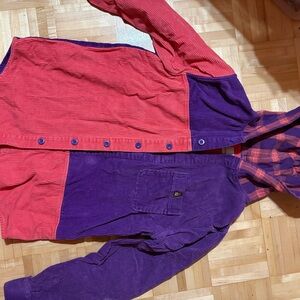 Teddy Fresh Vibrant Corduroy Shirt in Pink and Purple